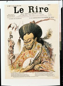 Tz&39;U-Hsi (1835-1908) الإمبراطورة Dowager الصينية ، الغلاف الأمامي لـ "Le Rire" ، 14 يوليو 1900